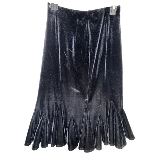 JS Collections Black & Gold Velvet Suit Size 4 Blazer Flare Skirt Classy Glam - Picture 11 of 13